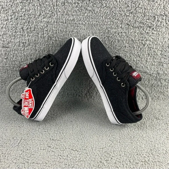 Vans Shoes Atwood Wool Plaid Mens Boys Size 7 Dark Grey Red Black Lace Up Padded - Picture 8 of 14